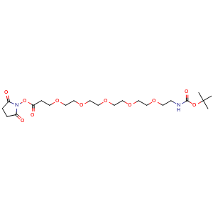 Chemical structure of BocNH-PEG5-CH2CH2COONHS , CAS 2055040-78-1, AChemBlock V156155