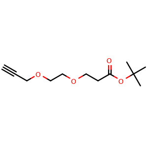 Chemical structure of Propargyl-PEG1-CH2CH2COOtBu , CAS 1807503-80-5, AChemBlock V156159
