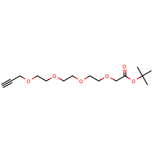Chemical structure of Propargyl-PEG3-CH2COOtBu , CAS 888010-02-4, AChemBlock V156170