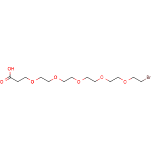 Chemical structure of Br-PEG5-CH2CH2COOH , CAS 1817735-27-5, AChemBlock V156179