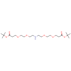 Chemical structure of HN-(PEG2-CH2CH2COOtBu)2 , CAS 1964503-36-3, AChemBlock V156185