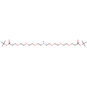 Chemical structure of HN-(PEG3-CH2CH2COOtBu)2 , CAS 1814901-03-5, AChemBlock V156186