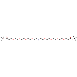 Chemical structure of HN-(PEG4-CH2CH2COOtBu)2 , CAS 2055041-41-1, AChemBlock V156187