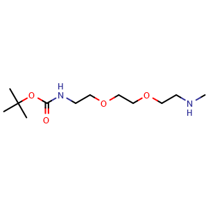 Chemical structure of BocNH-PEG2-CH2CH2NHMe , CAS 880359-74-0, AChemBlock V156224