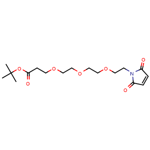 Chemical structure of Mal-PEG3-CH2CH2COOtBu , CAS 518044-35-4, AChemBlock V156234