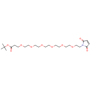 Chemical structure of Mal-PEG6-CH2CH2COOtBu , CAS 518044-37-6, AChemBlock V156236
