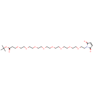 Chemical structure of Mal-PEG8-CH2CH2COOtBu , CAS 2055048-43-4, AChemBlock V156237