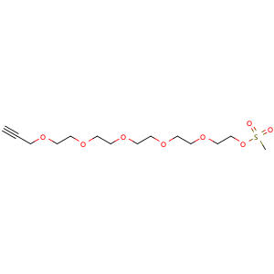 Chemical structure of Propargyl-PEG5-Ms , CAS 1036204-62-2, AChemBlock V156253