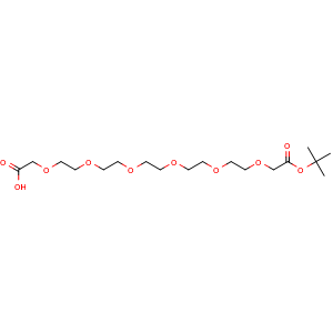 Chemical structure of HOOCCH2O-PEG5-CH2COOtBu , CAS 2467965-38-2, AChemBlock V156260