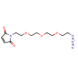 Chemical structure of Mal-PEG3-CH2CH2N3 , CAS 2253965-04-5, AChemBlock V156262