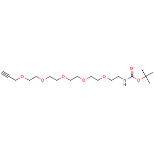 Chemical structure of Propargyl-PEG5-NHBoc , CAS 2062663-67-4, AChemBlock V156279