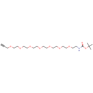 Chemical structure of Propargyl-PEG7-NHBoc , CAS 2112737-90-1, AChemBlock V156280