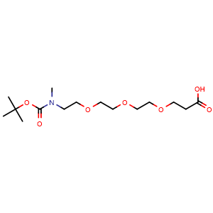 Chemical structure of Boc-MeN-PEG3-CH2CH2COOH , CAS 2384323-58-2, AChemBlock V156286