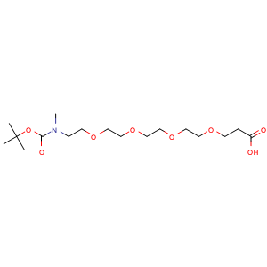 Chemical structure of Boc-MeN-PEG4-CH2CH2COOH , CAS 1260431-01-3, AChemBlock V156287