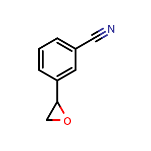 Chemical structure of 3-(2-Oxiranyl)-benzonitrile , CAS 13906-62-2, AChemBlock V156301