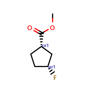 Chemical structure of methyl cis-3-fluorocyclopentanecarboxylate , CAS 2260761-43-9, AChemBlock V156311