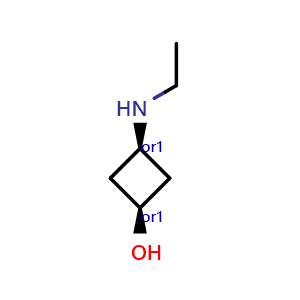 Chemical structure of cis-3-(ethylamino)cyclobutanol hydrochloride , AChemBlock V156351