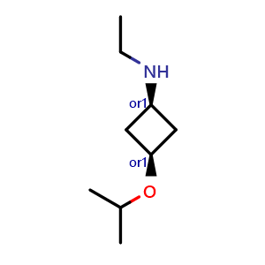 Chemical structure of cis-N-ethyl-3-isopropoxy-cyclobutanamine hydrochloride , AChemBlock V156360