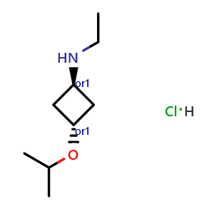 Chemical structure of trans-N-ethyl-3-isopropoxy-cyclobutanamine hydrochloride , AChemBlock V156361