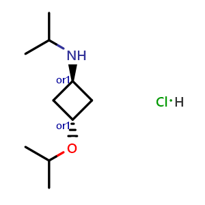 Chemical structure of cis-3-isopropoxy-N-isopropyl-cyclobutanamine hydrochloride , AChemBlock V156362