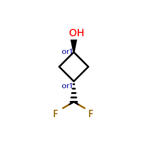 Chemical structure of trans-3-(difluoromethyl)cyclobutanol , CAS 2920391-15-5, AChemBlock V156371