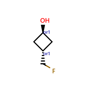 Chemical structure of trans-3-(fluoromethyl)cyclobutanol , CAS 2920404-27-7, AChemBlock V156375