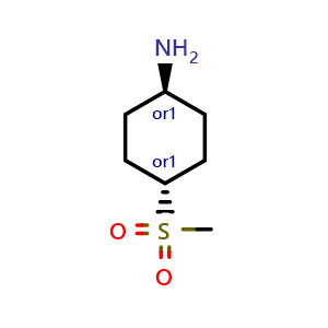 Chemical structure of trans-4-methylsulfonylcyclohexanamine , CAS 1315498-97-5, AChemBlock V156436