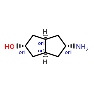 Chemical structure of rel-(2s,3aR,5s,6aS)-5-amino-1,2,3,3a,4,5,6,6a-octahydropentalen-2-ol , AChemBlock V156451