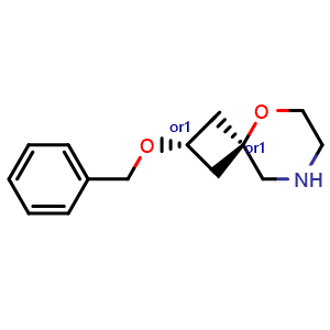Chemical structure of cis-2-benzyloxy-5-oxa-8-azaspiro[3.5]nonane , CAS 2920396-89-8, AChemBlock V156466