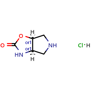 Chemical structure of cis-3,3a,4,5,6,6a-hexahydropyrrolo[3,4-d]oxazol-2-one hydrochloride , CAS 2375248-75-0, AChemBlock V156487