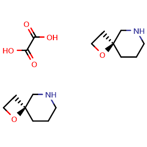 Chemical structure of (4S)-1-oxa-8-azaspiro[3.5]nonane hemi(oxalic acid) , AChemBlock V156490