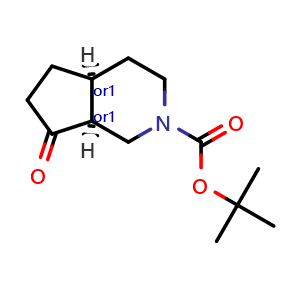 Chemical structure of tert-butyl cis-7-oxo-3,4,4a,5,6,7a-hexahydro-1H-cyclopenta[c]pyridine-2-carboxylate , AChemBlock V156501