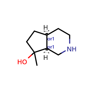 Chemical structure of cis-7-methyl-1,2,3,4,4a,5,6,7a-octahydrocyclopenta[c]pyridin-7-ol , CAS 2940933-91-3, AChemBlock V156512