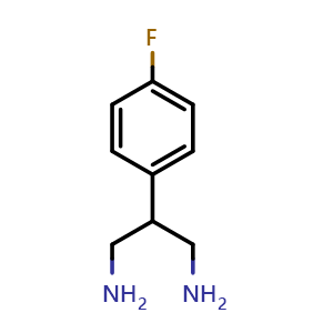 Chemical structure of 2-(4-fluoro-phenyl)-propane-1,3-diamine , CAS 95724-76-8, AChemBlock V156600