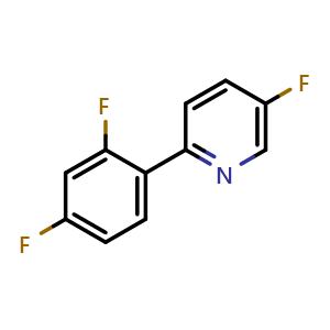 Chemical structure of 2-(2,4-difluorophenyl)-5-fluoro-pyridine , CAS 1426047-01-9, AChemBlock V156603