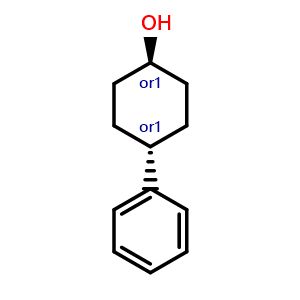 Chemical structure of trans-4-phenyl-cyclohexanol , CAS 5769-13-1, AChemBlock V156606