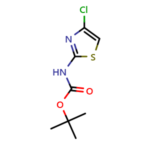 Chemical structure of tert-butyl (4-chlorothiazol-2-yl)carbamate , CAS 1373223-09-6, AChemBlock V156609