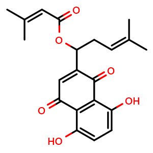 1-(1,4-dihydro-5,8-dihydroxy-1,4-dioxonaphthalen-3-yl)-4-methylpent-3-enyl 3-methylbut-2-enoate