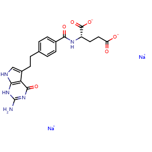 Chemical structure of Pemetrexed Disodium , CAS 150399-23-8, AChemBlock V156620