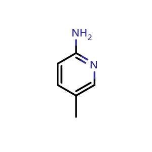 Chemical structure of 2-Amino-5-methylpyridine , CAS 1603-41-4, AChemBlock V156643
