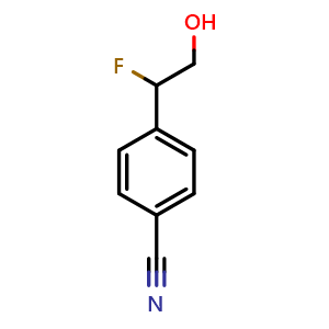 Chemical structure of 4-(1-fluoro-2-hydroxyethyl)benzonitrile , CAS 2070936-58-0, AChemBlock V156680