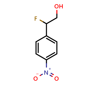 Chemical structure of 2-fluoro-2-(4-nitrophenyl)ethan-1-ol , CAS 40733-78-6, AChemBlock V156681