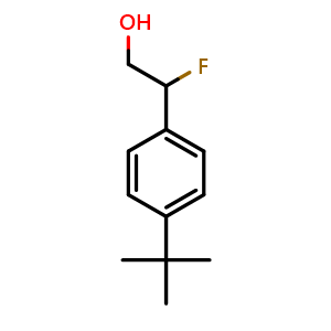 Chemical structure of 2-(4-(tert-butyl)phenyl)-2-fluoroethan-1-ol , CAS 1546398-18-8, AChemBlock V156683
