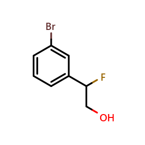 Chemical structure of 2-(3-bromophenyl)-2-fluoroethan-1-ol , CAS 1179337-26-8, AChemBlock V156685