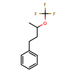 Chemical structure of (3-(trifluoromethoxy)butyl)benzene , CAS 2169949-59-9, AChemBlock V156772