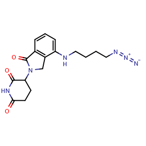 Chemical structure of 3-(4-((4-azidobutyl)amino)-1-oxoisoindolin-2-yl)piperidine-2,6-dione , CAS 2138441-39-9, AChemBlock V156806