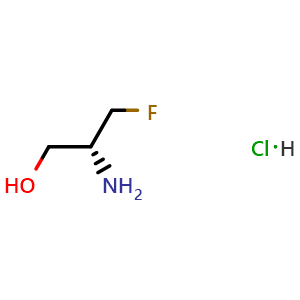 Chemical structure of (R)-2-amino-3-fluoropropan-1-ol hydrochloride , CAS 2242468-89-7, AChemBlock V156846