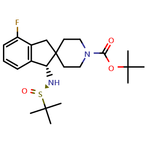 tert-butyl (S)-1-(((R)-tert-butylsulfinyl)amino)-4-fluoro-1,3-dihydrospiro[indene-2,4'-piperidine]-1'-carboxylate