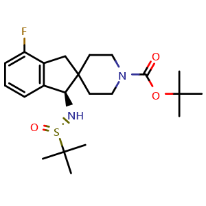 tert-butyl (R)-1-(((S)-tert-butylsulfinyl)amino)-4-fluoro-1,3-dihydrospiro[indene-2,4'-piperidine]-1'-carboxylate