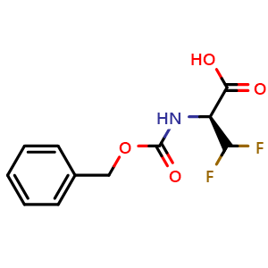 Chemical structure of (S)-2-(((benzyloxy)carbonyl)amino)-3,3-difluoropropanoic acid , CAS 2349345-49-7, AChemBlock V156917